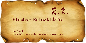 Rischar Krisztián névjegykártya